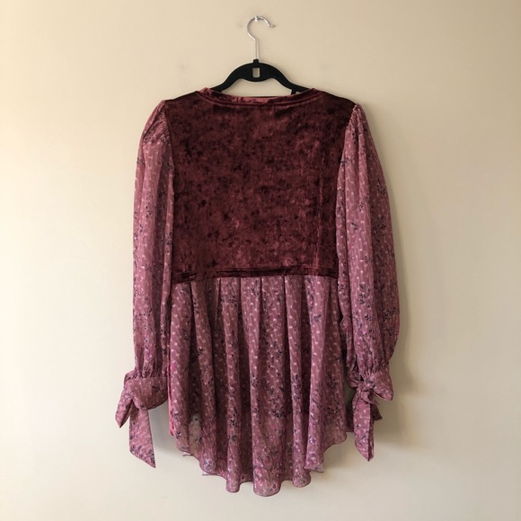 Ivy Jane Burgundy and Pink Velvet Top - Picture 5 of 5